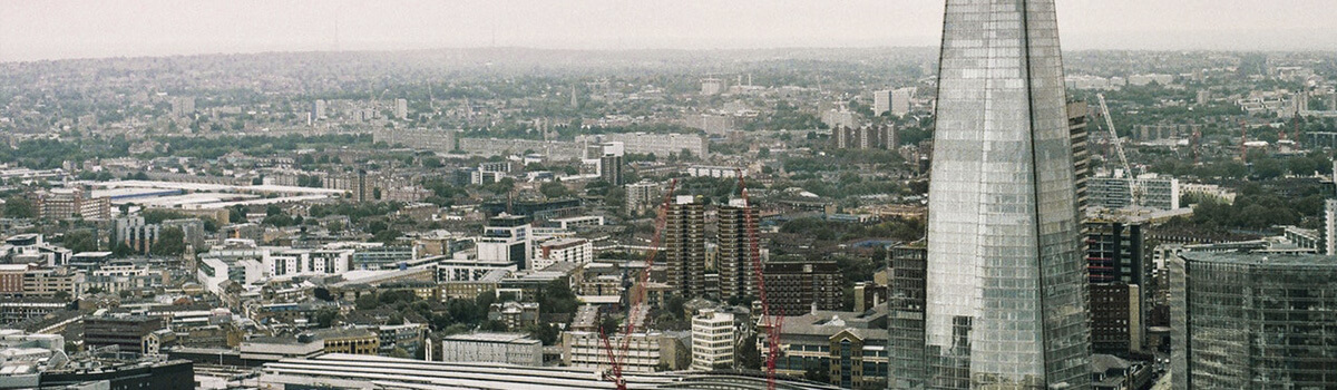 An overview image of London with the Shard in view. 