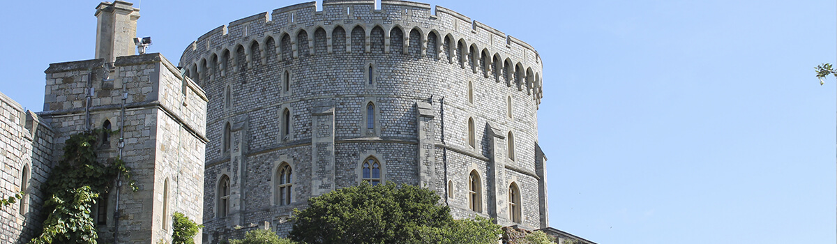 Close up photo of Windsor Castle. 