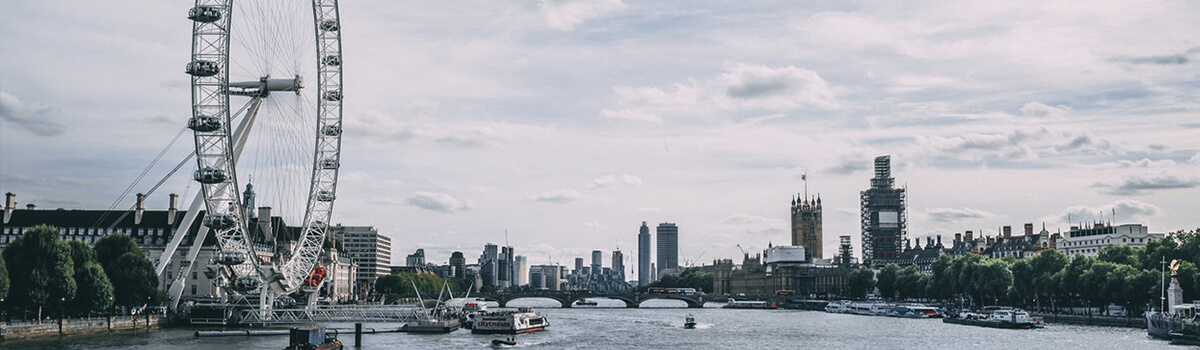 Image of London with the London Eye in view.